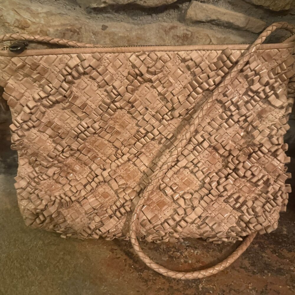 HOBO Polished Genuine Leather Textured Crossbody Bag